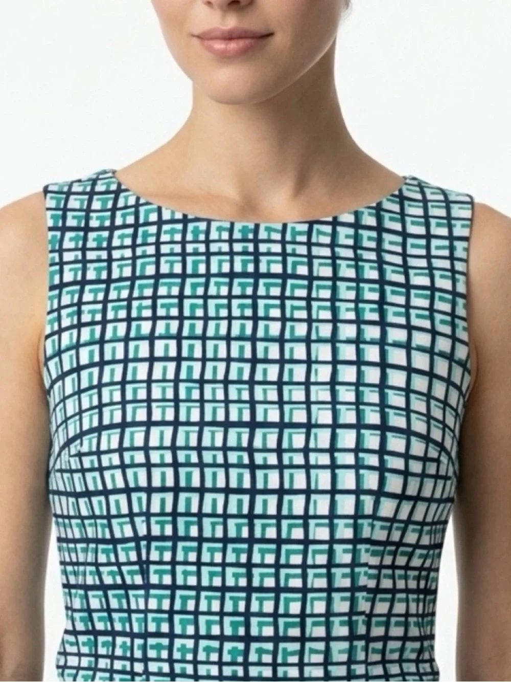 Kate Spade Tatiana Peplum Top XS Breezeblock Geometric Blue Chic Preppy Mod